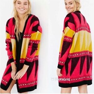 Ecote colorful cozy long sweater size small